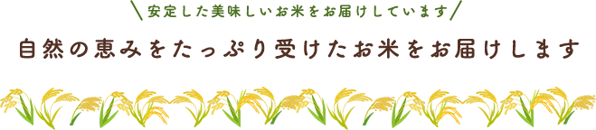 -安定した美味しいお米をお届けしています-自然の恵みをたっぷり受けたお米をお届けします